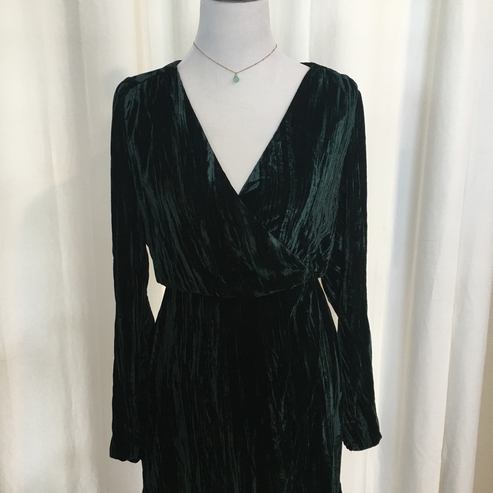 Emerald velour dress